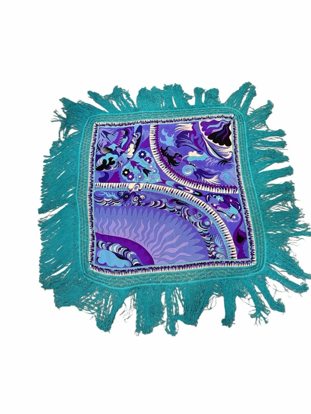 Authentic Vintage 1970s Emilio Pucci Silk Jersey Shawl / Scarf – 55” Square